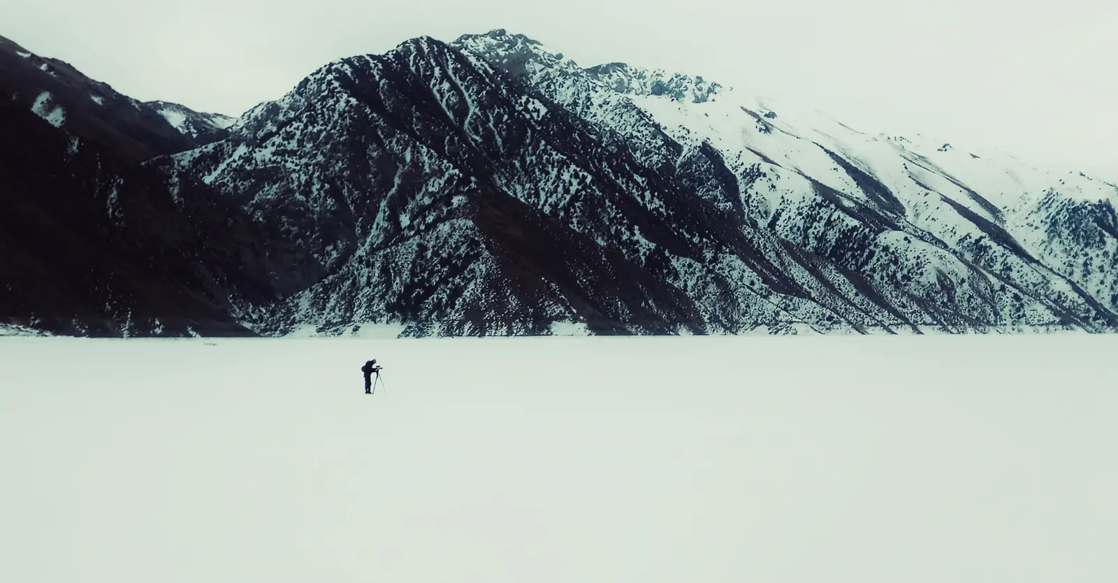 Cinematographer working in the mountains