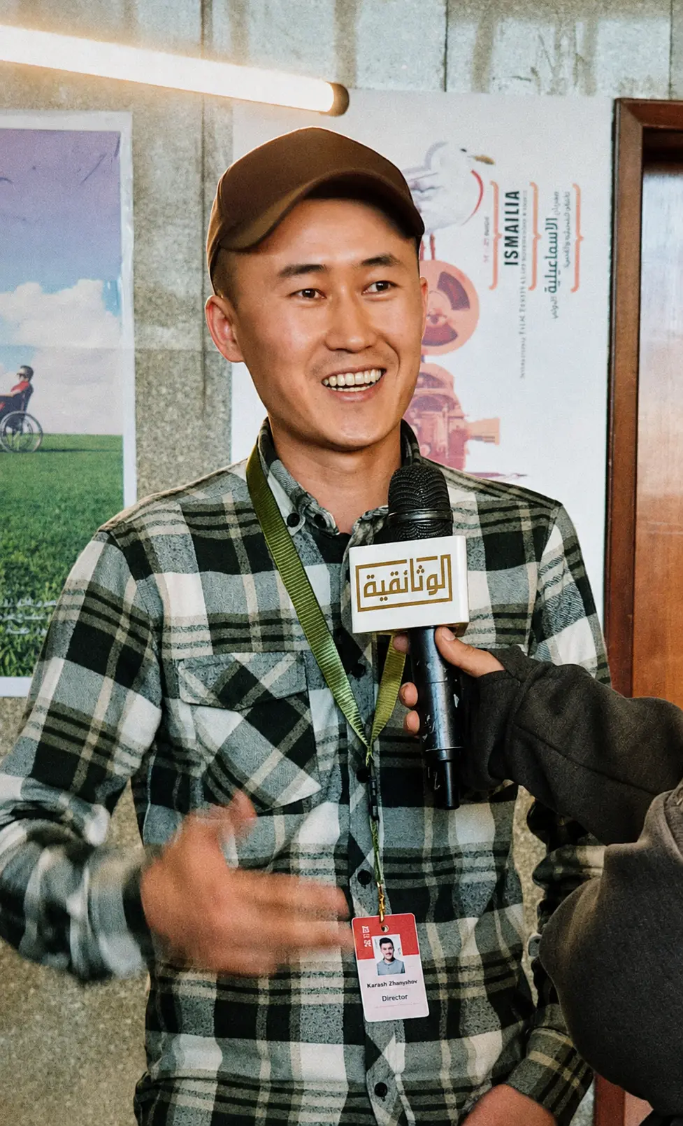 Karash Zhanyshov during an interview